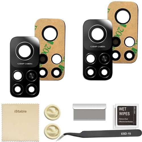 iStable Kit di Riparazione Completo per Lenti Fotocamera Posteriore Compatibili con Xiaomi Mi 10T PRO 5G - Confezione da 2 Vetri Strumenti per la Sostituzione