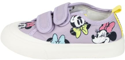 CERDÁ LIFE'S LITTLE MOMENTS Minnie Mouse Sneakers für Kinder - Farbe lila - Größe 32 - Klettverschluss - Canvas-Sneakers mit TPR-Sohle - Hinten anziehbar - Original Produkt entworfen in Spanien