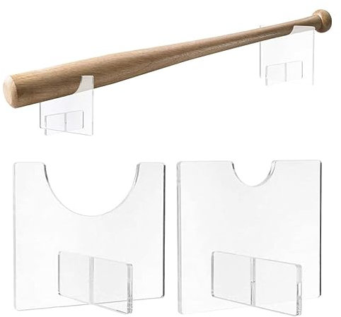 MoreChioce 2 Stück Baseballschläger Ständer,Acryl Baseballschläger Halterung Baseballschläger Displayhalter Baseballschlägerhalter Horizontale Baseballschläger Rack Halterung