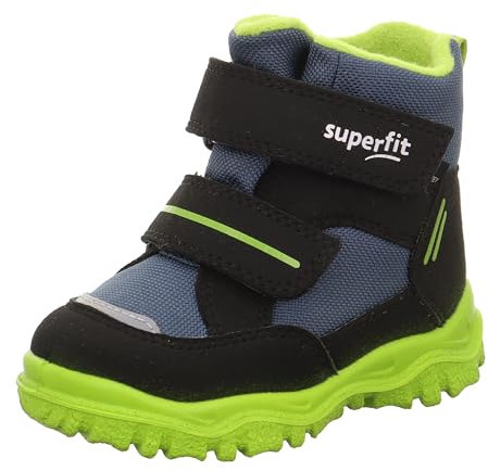 superfit Husky1, Stivali da neve Bambini e ragazzi, Nero Verde Chiaro 0000, 23 EU
