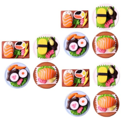 ifundom 12stücke Künstliche Sushi-Dekorationen Teiliges Realistische Japanische Miniatur-Sushi-Modelle Für Tischdekoration Und Fotografie Langlebig Und Detailreich Gestaltet