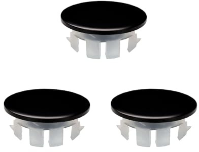 Überlaufabdeckungen für Waschbecken, Kupfer, runde Waschbeckenlochabdeckung, Überlaufring für Küche, Handwaschbecken (schwarz), 3 Stück