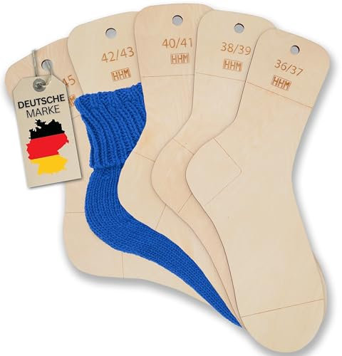 HHM® Größe 36-45 Sockenbretter mit Größenangabe Sockenlineal zum Stricken. Sockenspanner/Sockenschablone mit Größenangabe. Sockenblocker als Strickhilfe