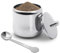 300ml Zuckerdose 304 Edelstahl Gewürzdose Haus Gewürzdose Metall Dose Küche Zuckerbehälter mit Deckel und Löffel für Gewürze, Zucker, Kaffee, Tee, Pfeffer (Stil-2)