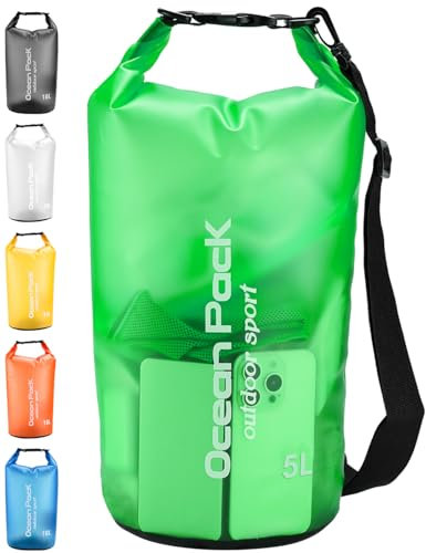 Henrycares Dry Bag wasserdichte Tasche, 20L 10L 5L 2L Wasserdichter Packsack mit Schultergurt, Schwimmen, Baden, Strand, Kanu, Stand Up Paddling, Tauchen
