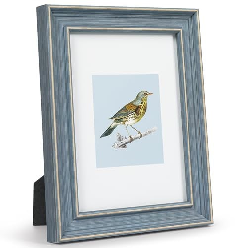 Afuly 13x18 Bilderrahmen Vintage Blau Bilderrahmen Retro Antike Shabby Fotorahmen Deko für Wand Tisch Family Freund Mama Oma Frauen Hochzeit Geburtstag Weihnachten Geschenke