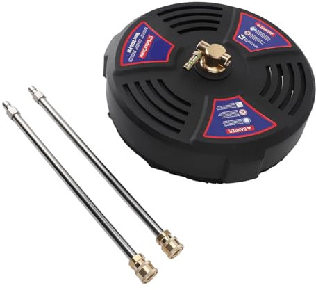 Yusat 13 Inch Pressure Washer Surface Cleaner 2500 PSI Working Pressure 1/4 Quick Connect Power Washer Attachment with 2 Extension Wands