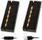 JOJOCY LED-Display-Sockel aus Holz, warme Farbe, rechteckiger beleuchteter Holzsockel für 3 mm dicke Acrylplatte, Glasplatte, Harzkunst (Schwarz, 2)