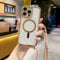 Bakicey Magnetic Mobile Phone Chain for iPhone 15 Pro Max [Compatible with Mag-Safe] Necklace Mobile Phone Case with Strap Electroplating Transparent Silicone Case Removable Cord for Hanging