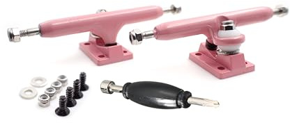 SPITBOARDS 36 mm Fingerboard Pro Trucks by, Real Lock Nuts, Rubber Urethane Bushings, Optimised Hanger, Width 36 mm, for Fingerboard Tuning and Assembling (Pink)