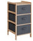 Vicco Kommode Bruno, Grau, 34.5 x 67 cm mit 3 Stoffschubladen