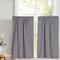 Skcess 2PCS Wohnzimmer Gardinen Grau, Polyester Blackout Vorhang Kurz Einfarbig Gardine Kurz 74X36CM