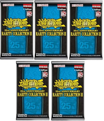 YuGiOh! Rarity Collection II 5 Booster Packs - DEUTSCH - 25th Anniversary 1.Auflage & BB-Toy-Trades Toploader