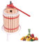 QEENTOE Obstpresse Manuell Weinpresse aus Holz Spindelpresse mit Pressnetz Saftpresse Apfelpresse Fruchtpresse Granatapfelpresse Beerenpresse Rot Mechanische Presse für Wein Obst Maische - 18L