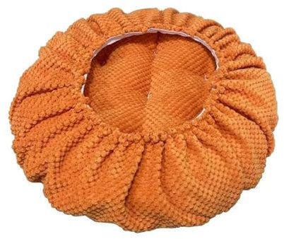 Gepolstertes rundes Barhockerkissen 6 cm Dickes Hocker Sitzkissen einfarbiges Futon Stuhlkissen mit Gummibändern für runde Holz/Metallstühle (Orange 30 cm)