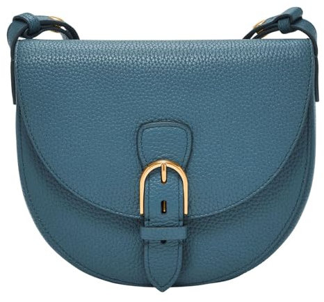 Fossil Everleigh Leder oder Baumwolle Handtasche für Damen, Stahlblau