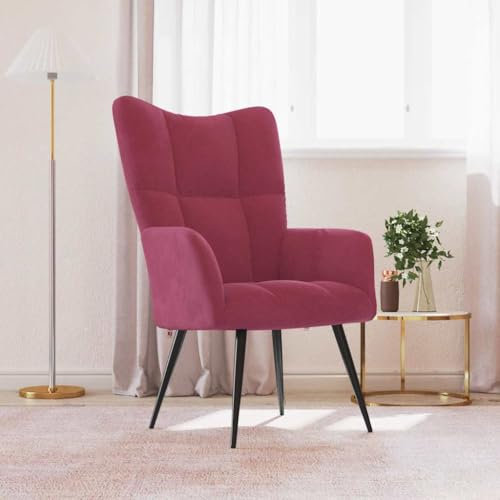 Myheimly Relaxsessel Sessel Polsterstuhl Stuhl Relaxstuhl Polstersessel Armsessel Ohrensessel Wohnzimmer Weinrot Samt