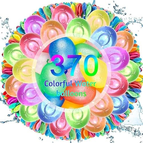 Daover 370 Stück Wasserbomben Selbstschließend, 60 Sekunden Schnellfüller Wasser Luftballons, Bunt Gemischt Wasserballons, Wasserbomben Kinder, Water Balloons für Spaß und Heißen Sommerpartys