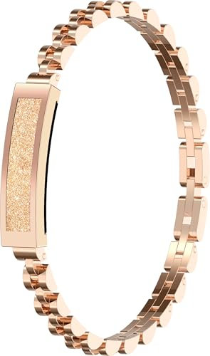 findtime Braccialetto intelligente da donna senza display, contapassi, bracciale da donna, gioielli oro rosa, argento, sottile, cardiofrequenzimetro, tracker del sonno, braccialetto fitness tracker
