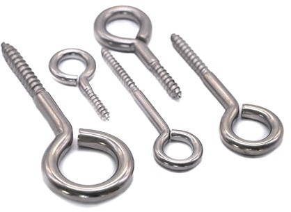 4 Pack 6mm x 100mm A4 316 Stainless Steel Vine Eye Wood Screws (6mm x 100mm)