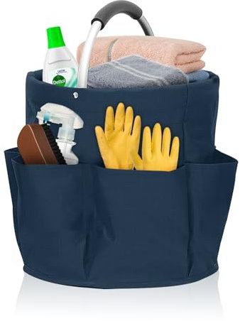 Chingcoo Putzmittel Organizer, 17L Universal Reinigungs-Caddy, Faltbare Aufbewahrungskorb Mit Griff und 6 Fächern, Reinigungstasche für Innenbereich,Garten,Badezimmer