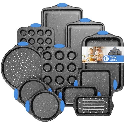11-Piece Professional Stackable Baking Set, Oven-Safe Nonstick Cookware