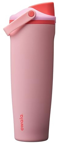 Owala FreeSip Sway Stainless Steel Water Bottle, 1185ml, Angel Food Cake | Insulated Stainless Steel | Durable Grab-and-Go Bucket Handle | Leak-Proof Lid with Push-Button to Open