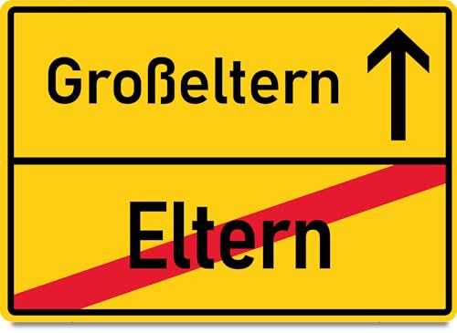 Ihr werdet Oma und Opa Karte Ortsschild Eltern - Großeltern Holzkarte - Geburtstagskarte mit Umschlag originelle Ortsschild-Karte für viele Anlässe, originelles Präsent für besondere Momente