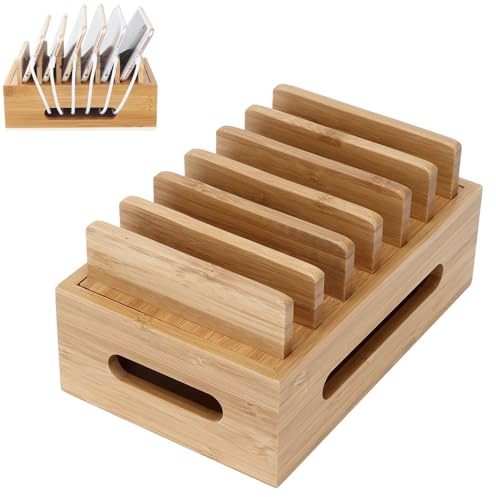 Cocoarm Quai de Téléphone, 19x12x9cm, Table de Rangement des Organismes Informatiques de Tablette en Bois pour Le Bureau à Domicile de Salon de Salle d'étude.