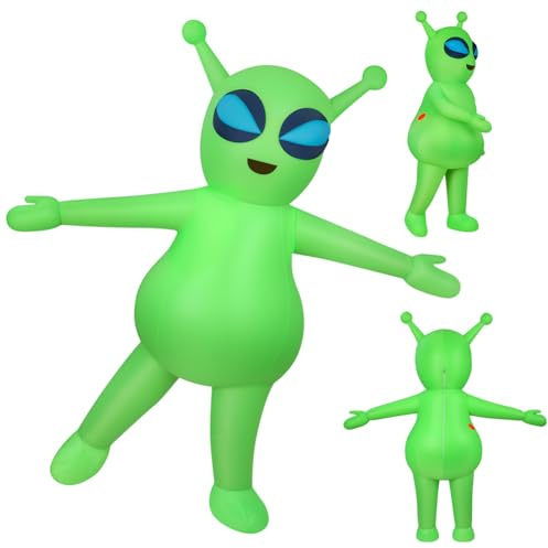 AYBUY Disfraz Inflable de alienígena, Disfraz Inflable para Adultos | 160-190 cm, Divertidos Disfraces Inflables De Extraterrestre Verde para Adultos, Carnaval, Halloween, Cosplay para Fiestas