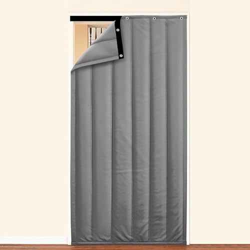 ZUYINBULUO Wärmeschutzvorhang Tür 95x200cm, Warmevorhang Kalteschutz Filz Kinderleichte Klebemontage Hitzeschutz Türvorhang Für Patio Schlafzimmer(A,80x210cm)