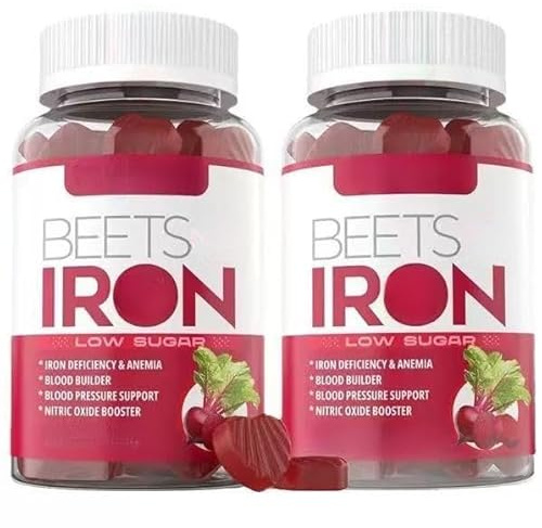 Beetroot Gummies with Iron - Energy Support, Anti-Fatigue - Sugar Free - Vegan