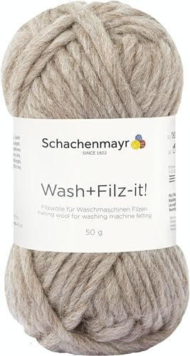 Schachenmayr Wash+Filz-it! 9812942-00035 linen Handstrickgarn, Filzgarn, Schurwolle