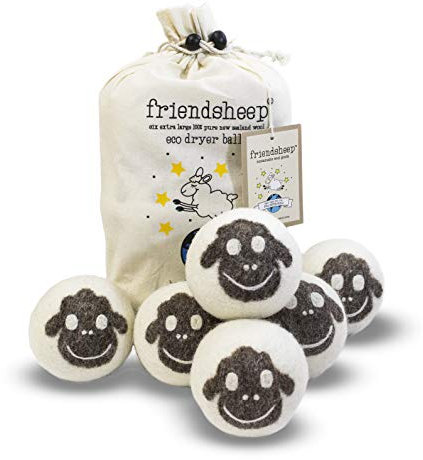 Friendsheep Bio Öko-wolle Trockner Kugeln - 6er Pack - 100% handgemacht, Fair Trade, Bio, keine Fusseln - Premium-Qualität
