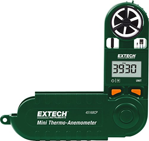 Extech 45168CP Mini-Thermo-Anemometer mit Kompass, Windgeschw. | Windgeschwindigkeit, Temp, Feuchtigkeit, Taupunkt, Windchill, Kompass 360°, schwimmfähig, Sturz 6ft