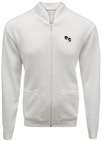Mens Lawn Bowls Accessories V Neck Classic White Mens Clothes for Bowling Sports Top Men Sleeveless Jumper Zip Cardigan Jersey Tank Top (Zipper, Large)