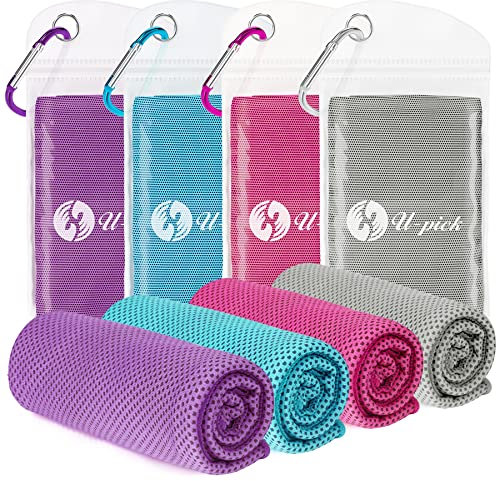 U-pick Kühlende Handtücher (101,6 x 30,5 cm), kühlendes Handtuch für Hals und Gesicht, weich, atmungsaktiv, kühles Eishandtuch, hält kühl, Schweißlappen für Fitnessstudio, Yoga, Workout, Training,