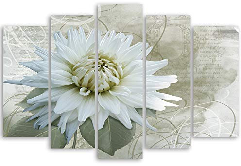 Feeby Bild Kunstdruck XXL Moderne Wandpaneele 3D Blume abstrakt Weiß 100x70 cm