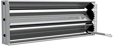 GASMOBE Compuerta de regulación de caudal por palanca lamas opuestas para acoplar a la rejilla. (600x100).