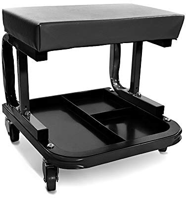 Werkstatthocker mit Rollen WS3 ConStands Werkstattstuhl schwarz