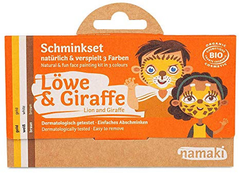 namaki Body Paint Set - Löwe & Giraffe 7,5g Palette Orange Pulver Creme Wasserfest für alle Hauttypen