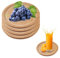 FYBlossom 4er Holz Runde Untersetzer Set, Bambus Getränk-Untersetzer Mini Sukkulenten Töpfe Matte, Natürliche rutschfeste Dekorative Untersetzer Holztablett Fur Tapas, Nüsse, Obst, Tassen, Vasen