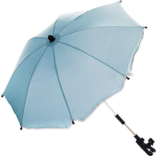 Fillikid Sonnenschirm für Kinderwagen Buggy und Jogger mit UV SCHUTZ (50) Baby Kind Schirm (Blau)