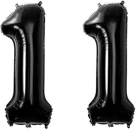40 Zoll Luftballons Zahle 11 jahre Geburtstag deko Schwarz XXL 100cm Zahlenballon 11 Schwarz Nummer Riesen Folienballon 11 BallonZahl 11 Heliumballon Luftballons 11 Geburtstag Deko Mädchen Junge (11)