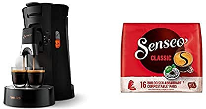 Philips Senseo Select CSA240/60 Kaffeepadmaschine (schwarz) + Senseo Pads Classic, 160 Kaffeepads, 10er Pack, 10 x 16 Getränke