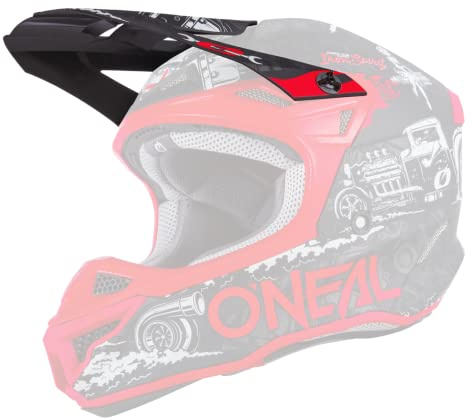 O'NEAL | Ersatzschirm Motocross-Helm | Motocross MX | Ersatzschirm für den 5SRS Helmet HR V.22 | Visor 5SRS Polyacrylite Helmet HR V.22 | Erwachsene | Schwarz Rot