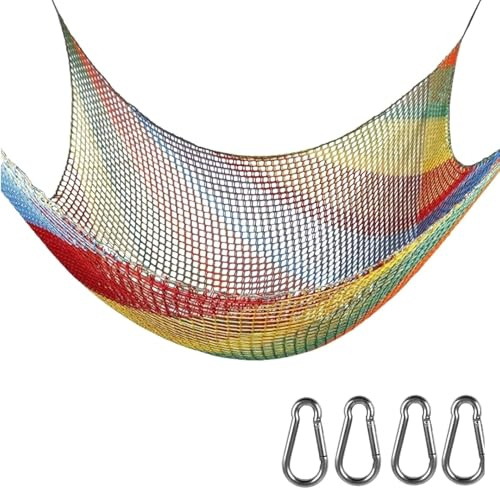 AGLZWY Kletternetz für Outdoor Baumnetz Kletternetz für den Spielplatz Knotenloses Kletternet Aus Polyester Sicherheitsnetz für Treppengeländer (Colorful, 1x3M)