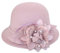Cappelli da chiesa vintage anni '20 per donne fascinator floreale tea party cloche cappello a secchiello cappello floppy in feltro di lana cappello a bombetta, Rosa, taglia unica