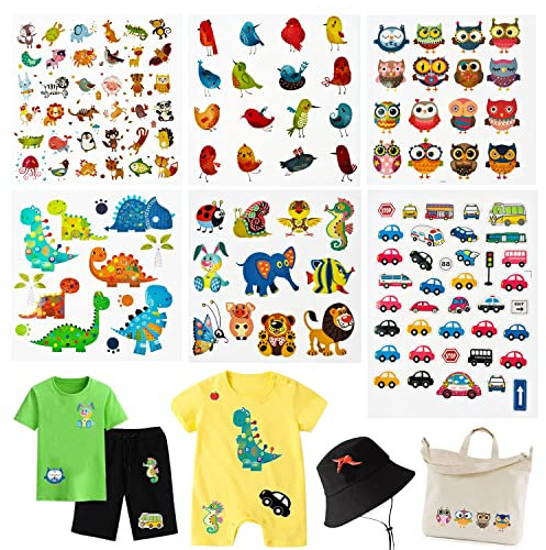 Woohome Patches zum Aufbügeln Thermotransfer Bügelbilder Gemischtes Muster Transferpapier zum Aufbügeln Aufnäher Patches Bügeln Thermotransfer Bügelbilder für Kleidung, T-Shirt, Jeans, Taschen DIY