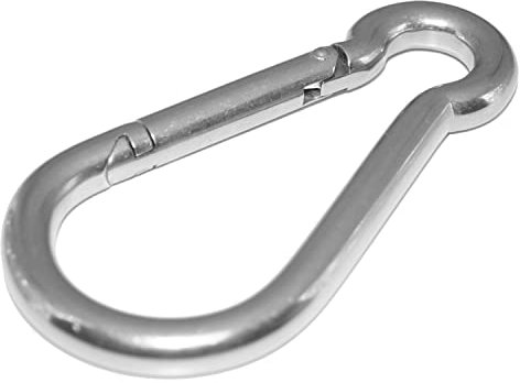 Karabinerhaken aus Edelstahl 4 Stück, Schnapphaken 3X30mm Feuerwehr Karabiner-Haken, Gefederter Verschluss ähnl. DIN 5299 aus A4 V4A- AISI 316 - NIRO, Nirosta